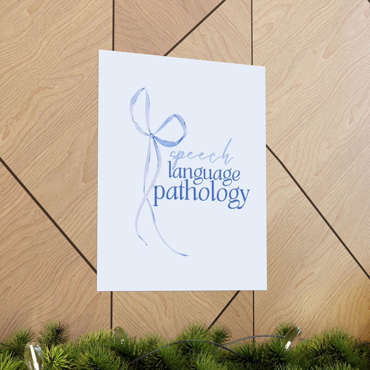 blue bow speech language pathology wall poster