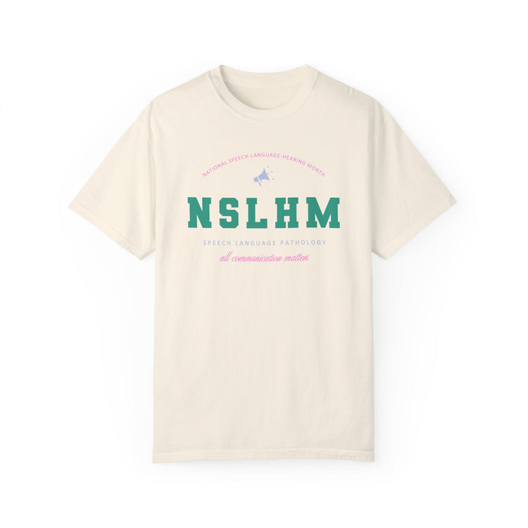 NSLHM varsity colorful comfort colors tee