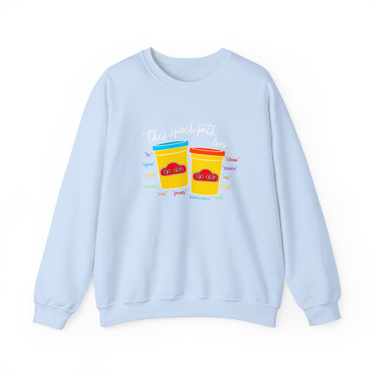 slp-doh speech path loves crewneck