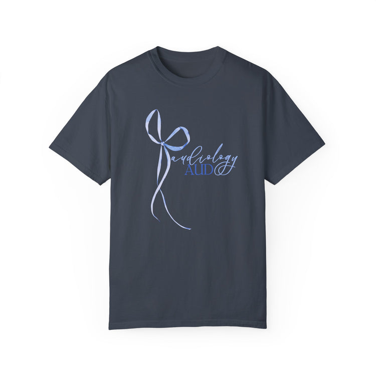 blue bow audiology comfort colors tee