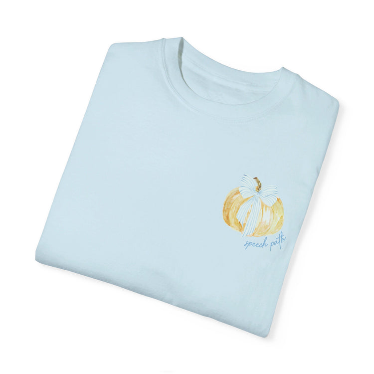 pumpkin speech path comfort colors tee