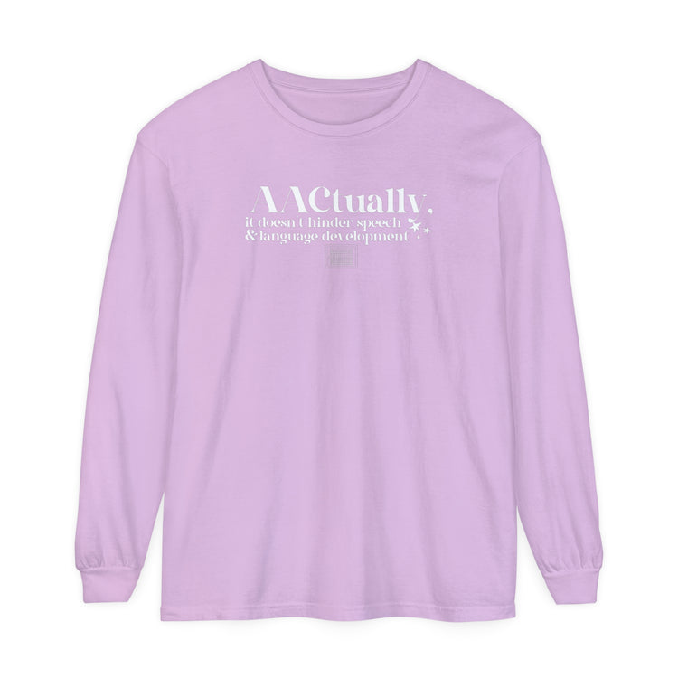 AAC facts SLP comfort colors long sleeve tee