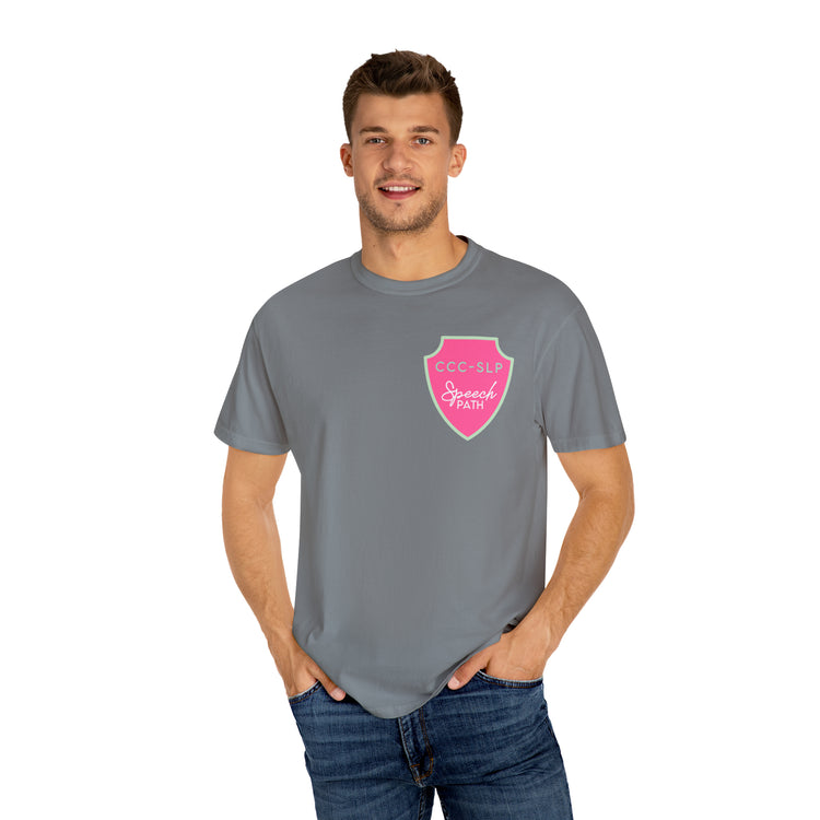 speech path ccc badge comfort colors tee