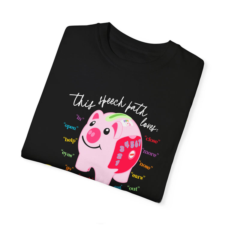 piggy bank speech path loves comfort colors tee