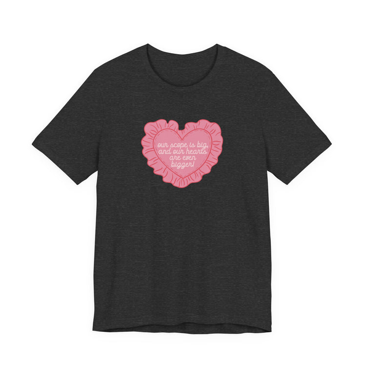 our scope is big heart pillow short sleeve tee