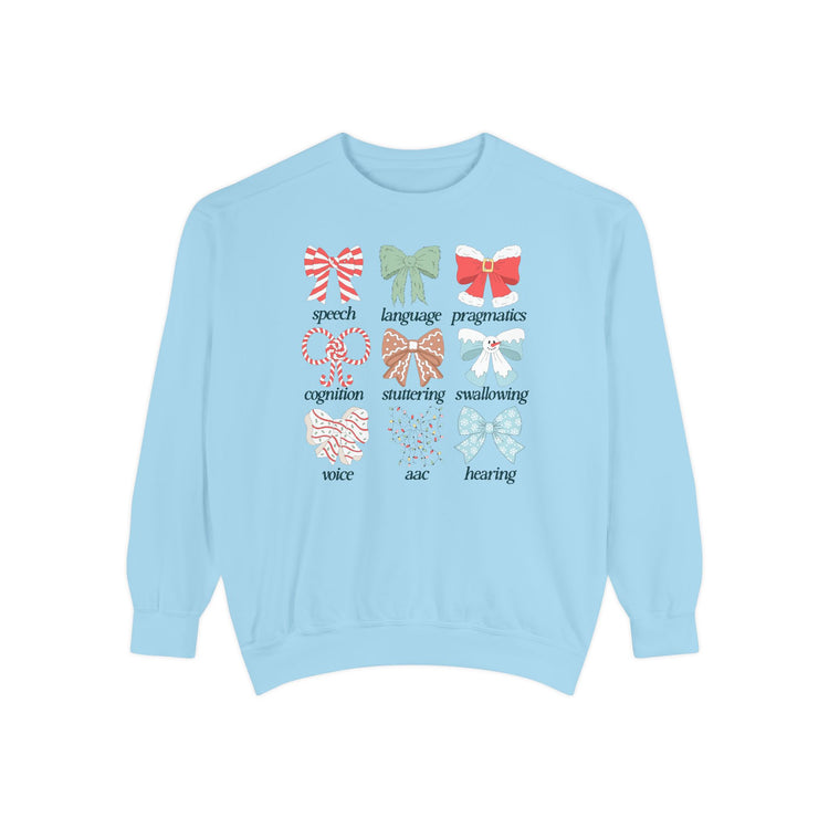 merry bow scope comfort colors crewneck