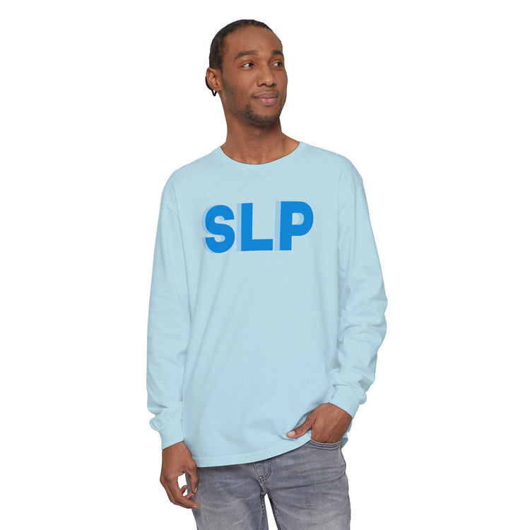 SLP block blue comfort colors long sleeve tee