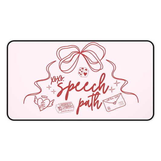 xoxo speech path bow desk mat
