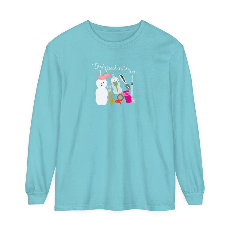 feeding speech path loves comfort colors long sleeve tee