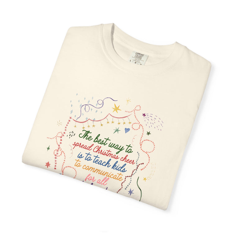 spreading SLP cheer comfort colors tee
