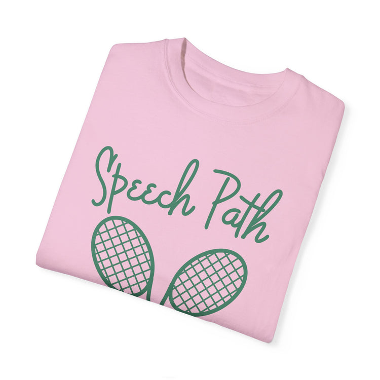 speech path beverly hills tennis comfort colors tee