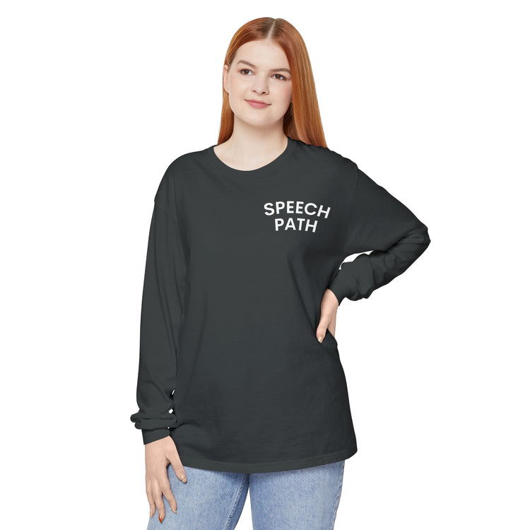 speech path arch comfort colors long sleeve tee