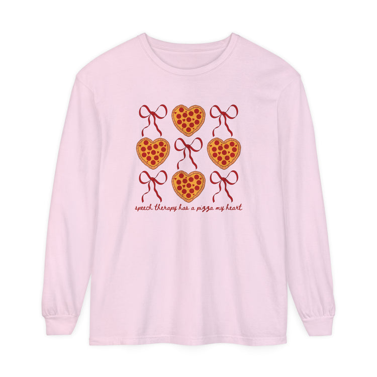 speech therapy has a pizza my heart long sleeve tee