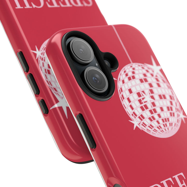 speech path disco ball red iPhone case