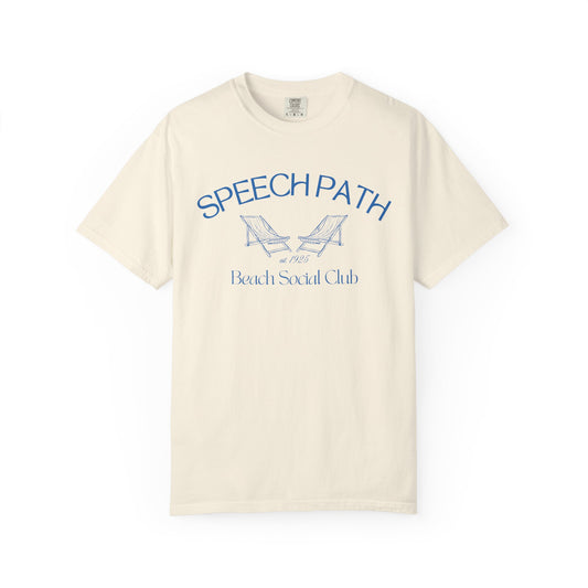 speech path beach chairs comfort colors tee