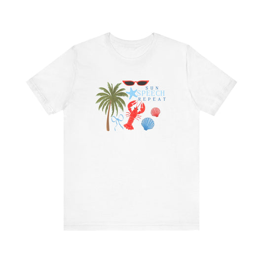 sun speech repeat short sleeve tee