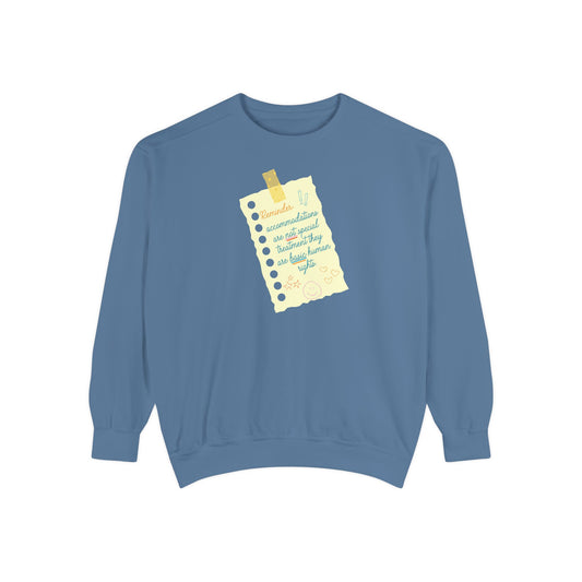 reminder! accommodations comfort colors crewneck