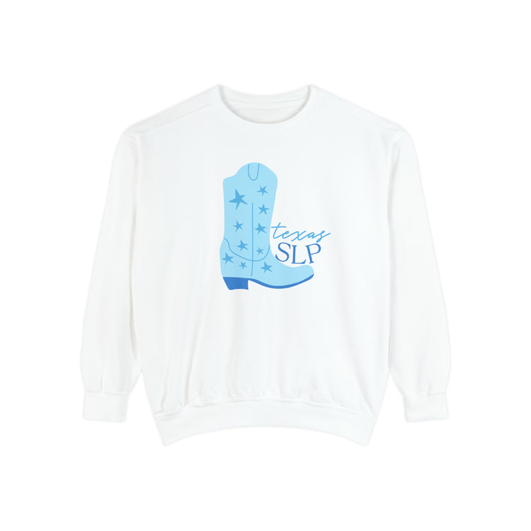 blue boots texas SLP comfort colors crewneck