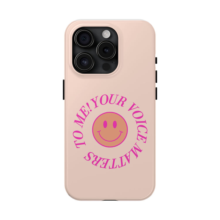 your voice matters smiley iPhone case