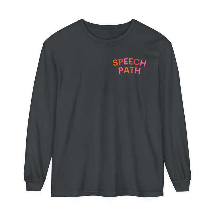 speech path colorful arch comfort colors long sleeve tee