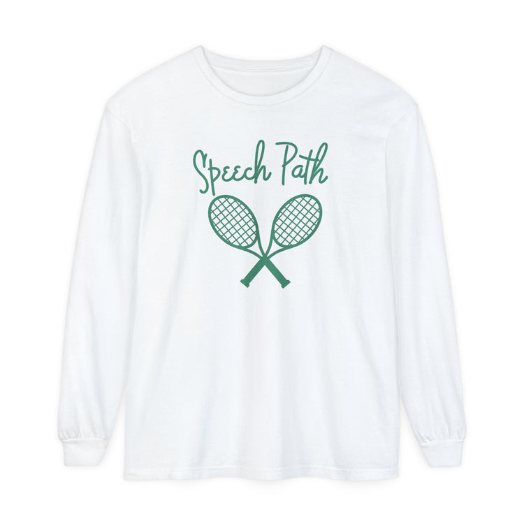 speech path beverly hills tennis comfort colors long sleeve tee