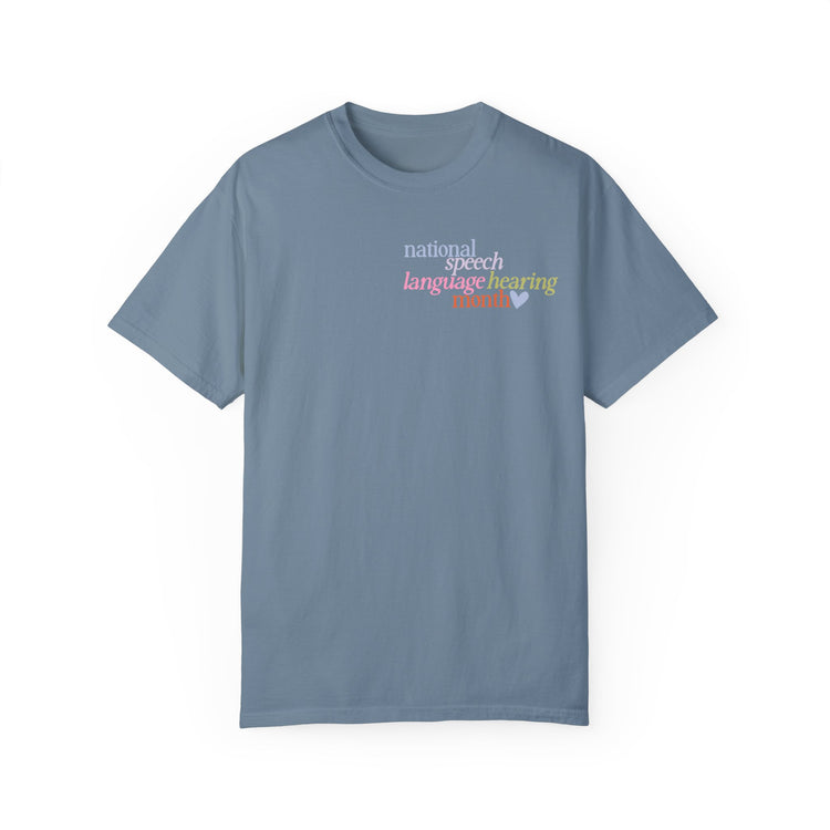 NSLHM heart colorful comfort colors tee