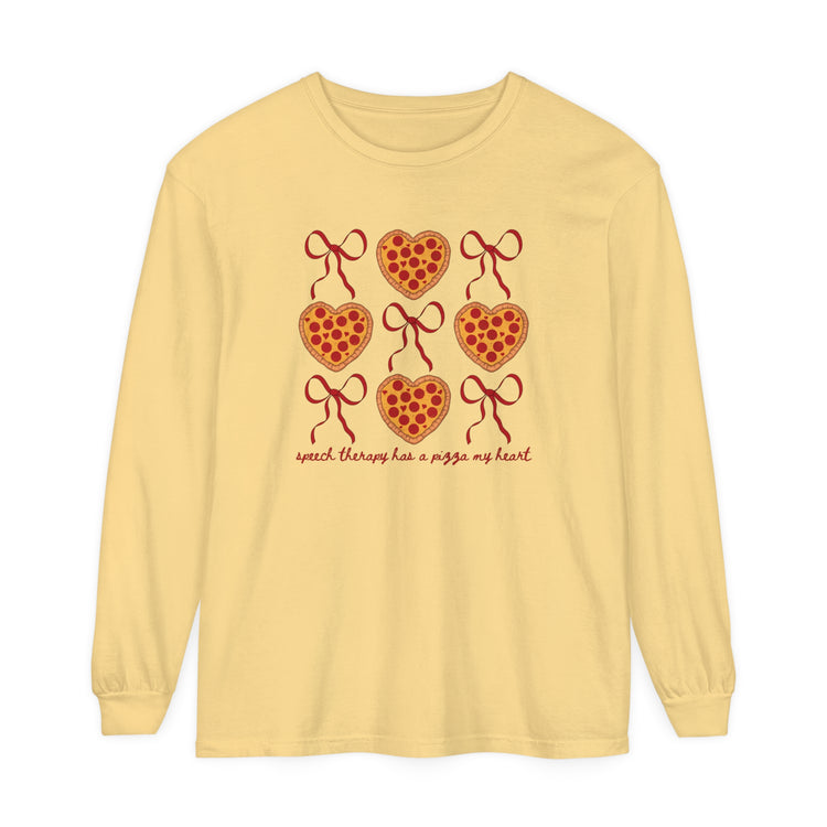 speech therapy has a pizza my heart long sleeve tee