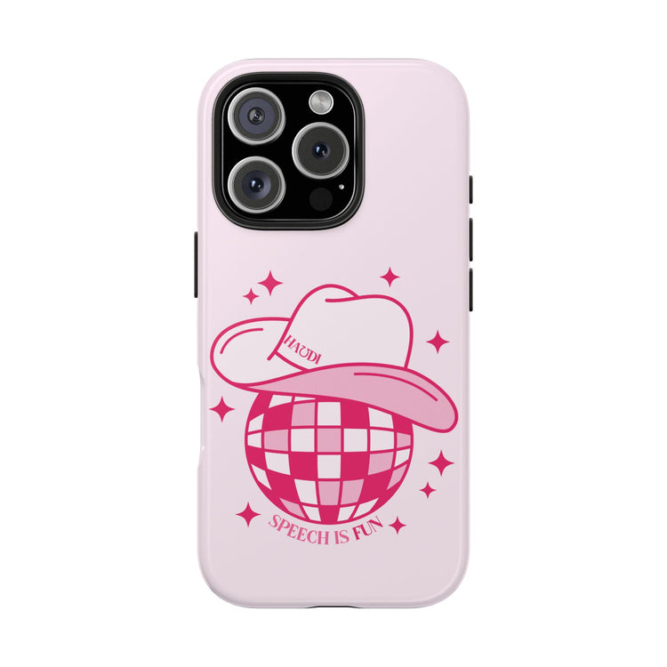 cowboy disco speech is fun iPhone case