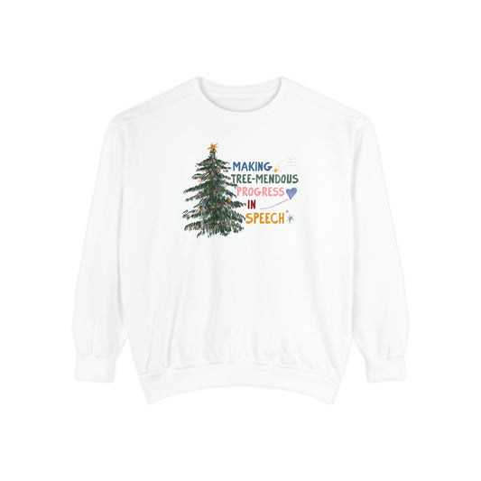 making tree-mendous progress in speech comfort colors crewneck