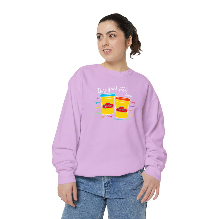 slp-doh speech path loves comfort colors crewneck