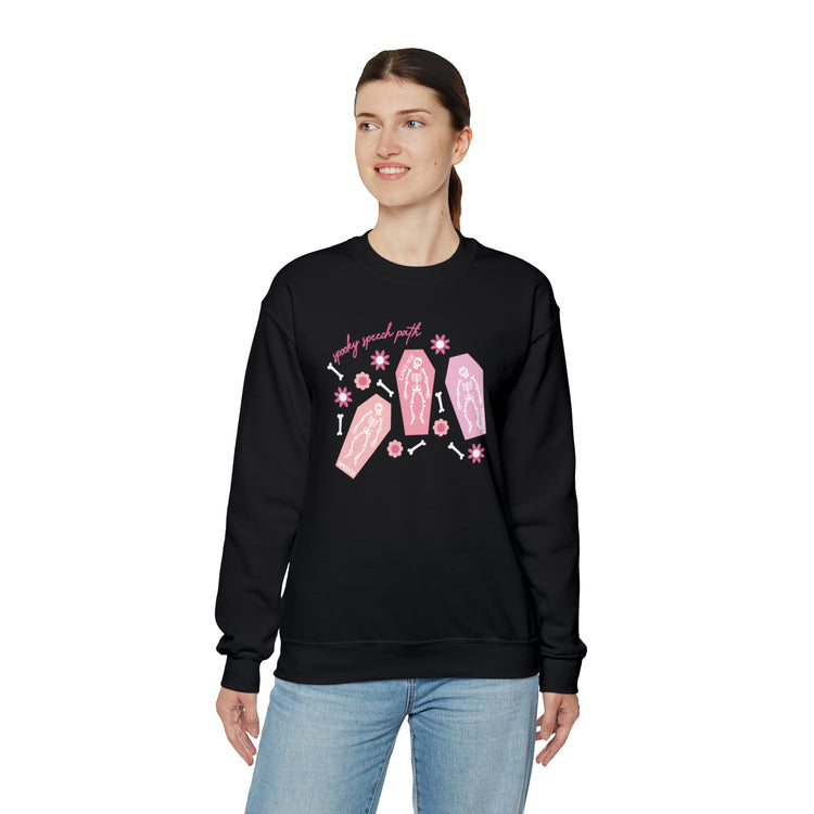 spooky speech skeleton bones crewneck