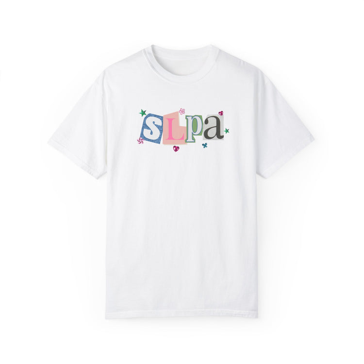 SLPA newspaper gem comfort colors tee