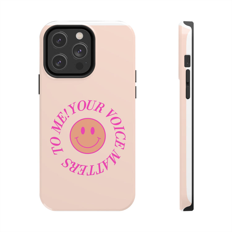 your voice matters smiley iPhone case