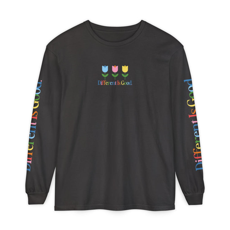 different is good tulips long sleeve tee