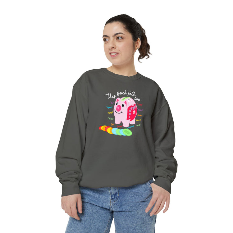 piggy bank speech path loves comfort colors crewneck