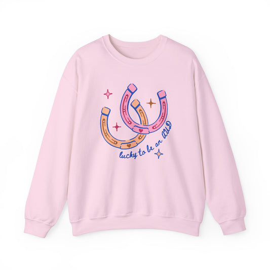 lucky to be an AUD horseshoe crewneck