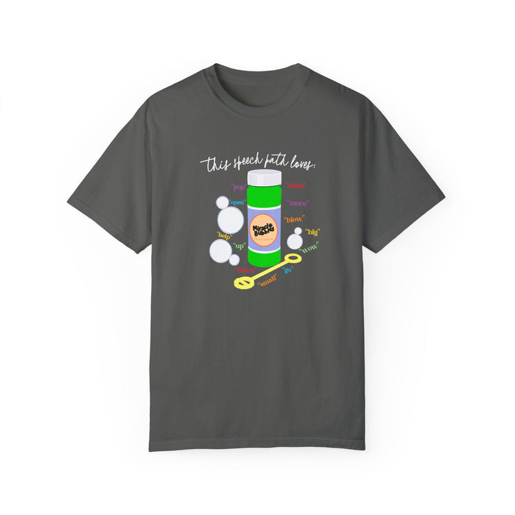 bubbles speech path loves comfort colors tee