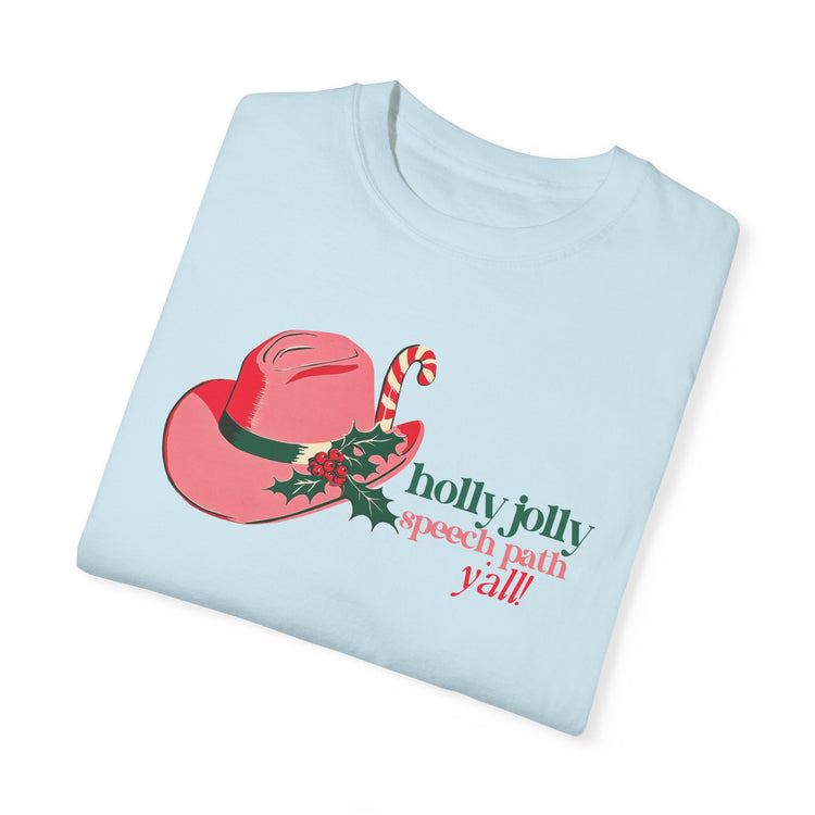 holly jolly speech path yall scope comfort colors tee