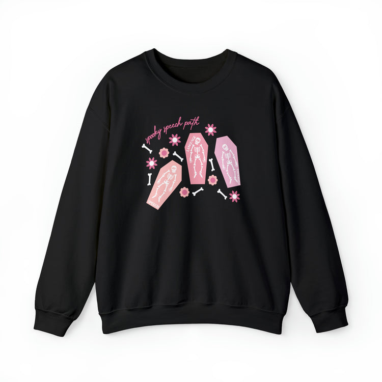 spooky speech skeleton bones crewneck