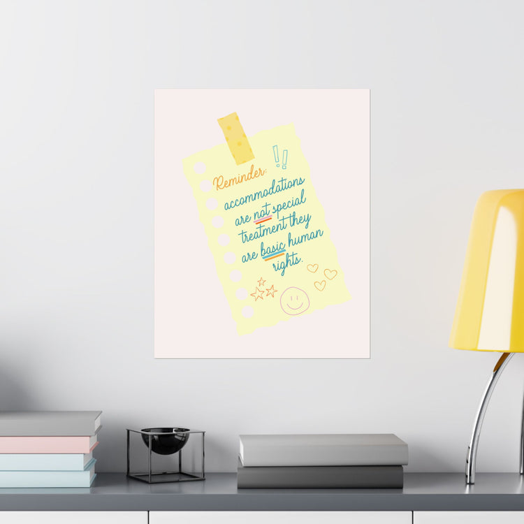 accommodations right wall poster