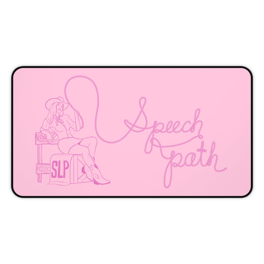 speech path cowgirl rope desk mat