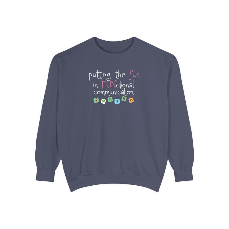 fun in functional communication comfort colors crewneck