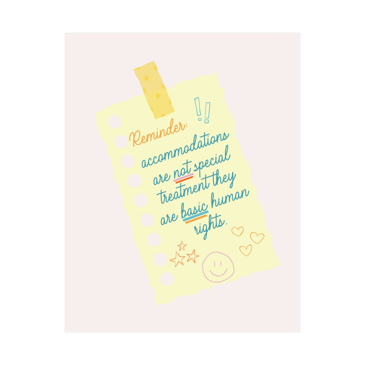 accommodations right wall poster