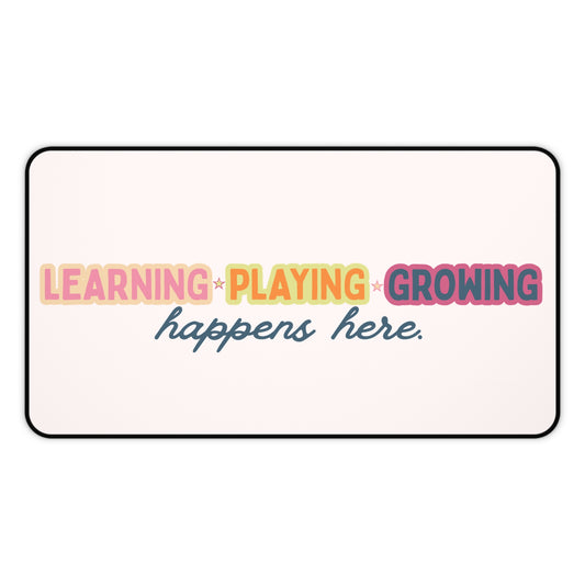 learning playing growing desk mat