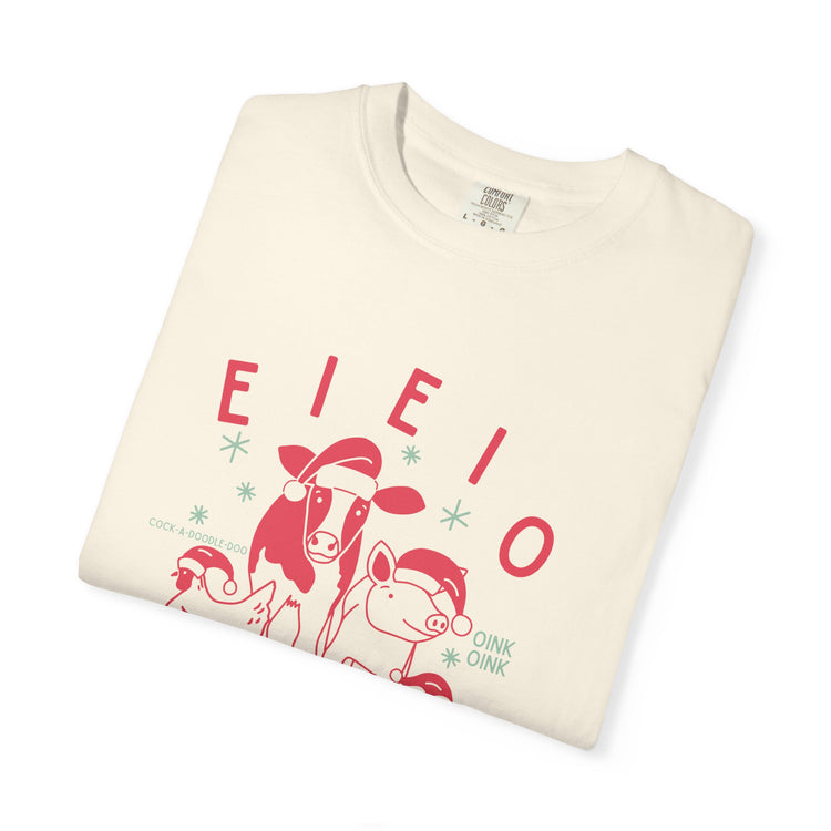 EIEIO holiday barn animals comfort colors tee