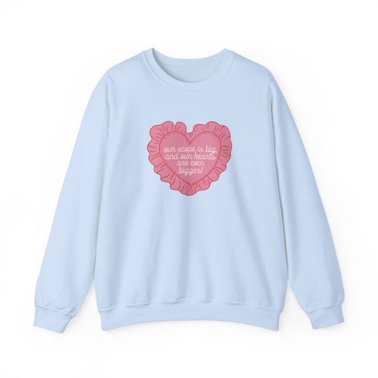 our scope is big heart pillow crewneck