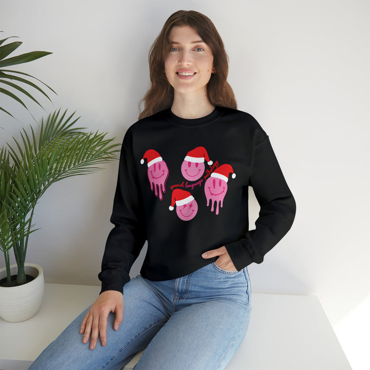 smiley santa speech pathology crewneck