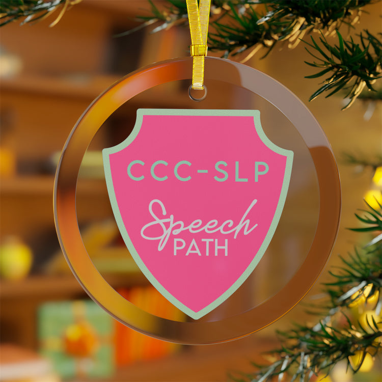 CCC-SLP badge glass ornament