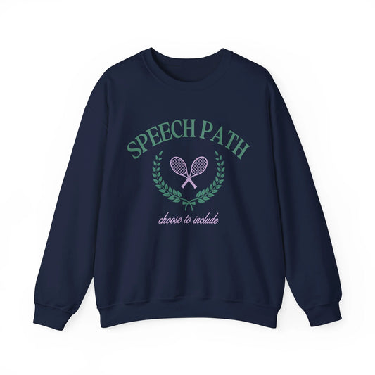 speech path crest tennis crewneck (sample sale)