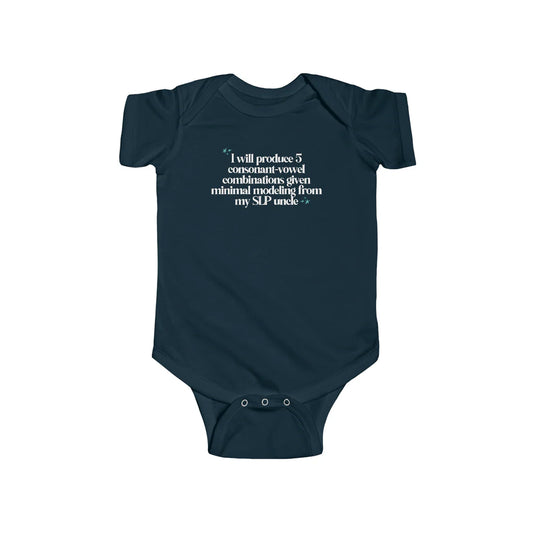 SLP UNCLE JERSEY FIT ONESIE - CV COMBINATIONS 24mo (sample sale)